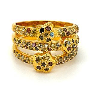 Fancy Diamonds 1.80ct Solid 14K Stackable Ring